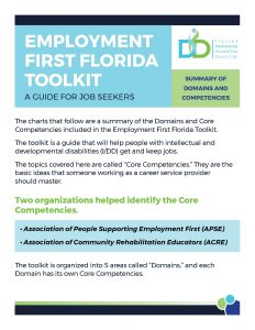 Employment First Toolkit Easy Read Competencies Summary
